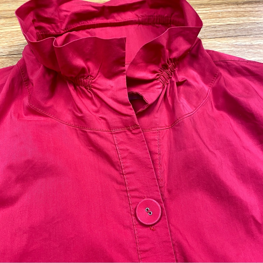 Diane Bailey Red Button Down Tunic W/ Pockets Sma… - image 2